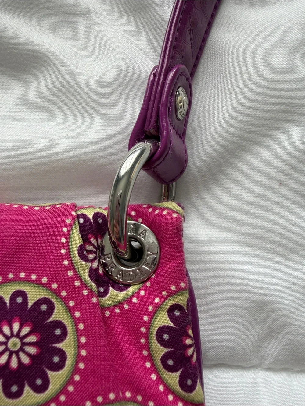 Vera Bradley Retired Mod Floral Pink Flap Hipster Crossbody Bag